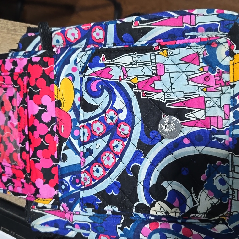 Mickey Mouse Disney Vera Bradley Blue and Black Quilted Crossbody Bag - Picture 5 of 5